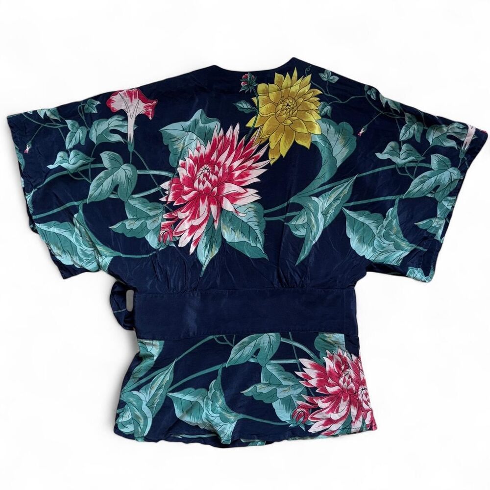 Vintage Tibi silk wrap kimono floral top - Picture 6 of 6